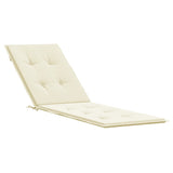 Coussin de chaise de terrasse crème (75+105)x50x4 cm