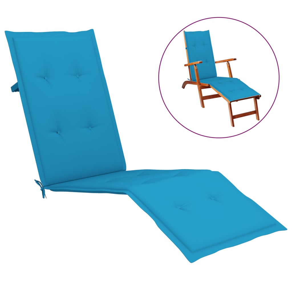 Coussin de chaise de terrasse bleu (75+105)x50x4 cm