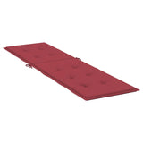 Coussin de chaise de terrasse rouge bordeaux (75+105)x50x4 cm