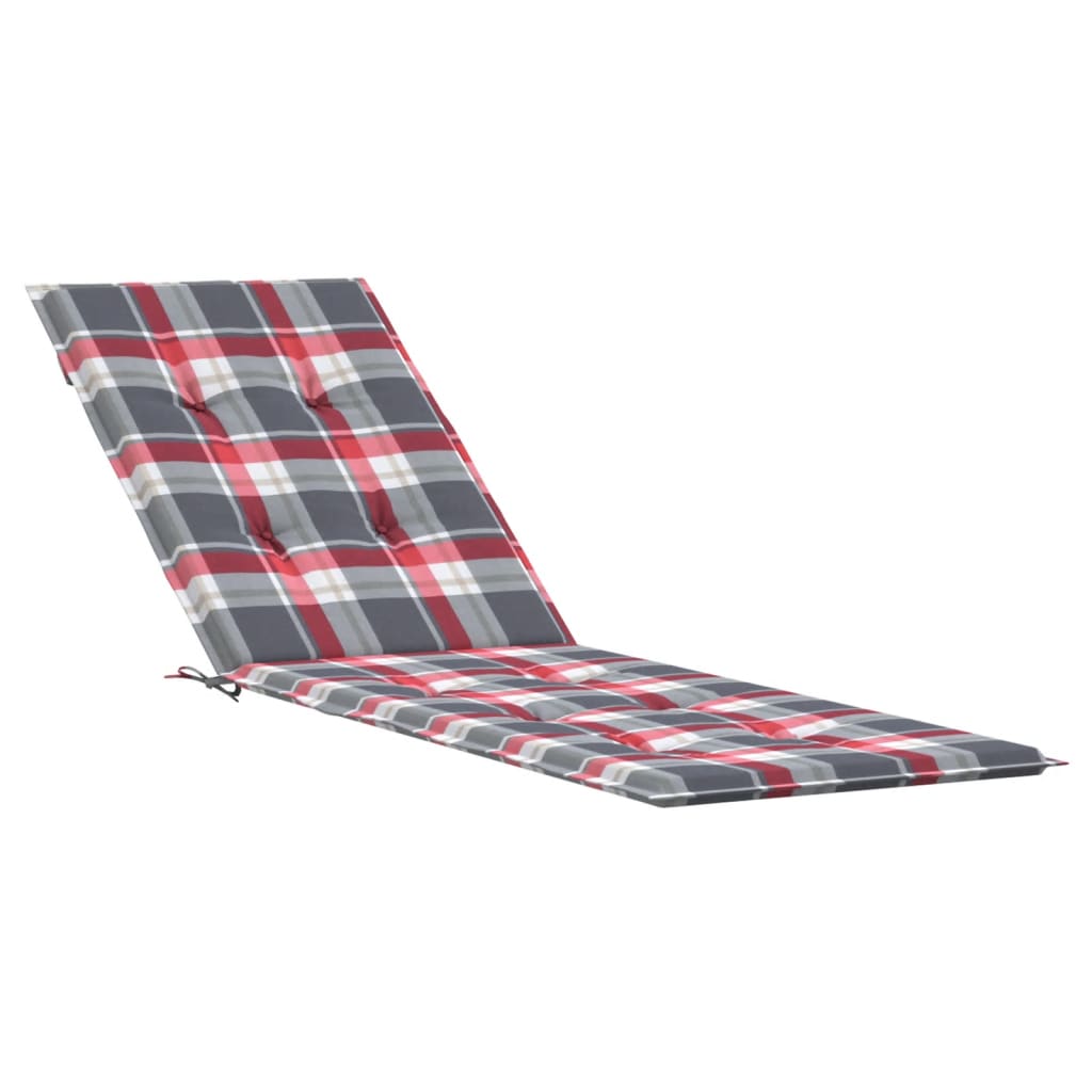 Coussin de chaise de terrasse carreaux rouge (75+105)x50x4 cm