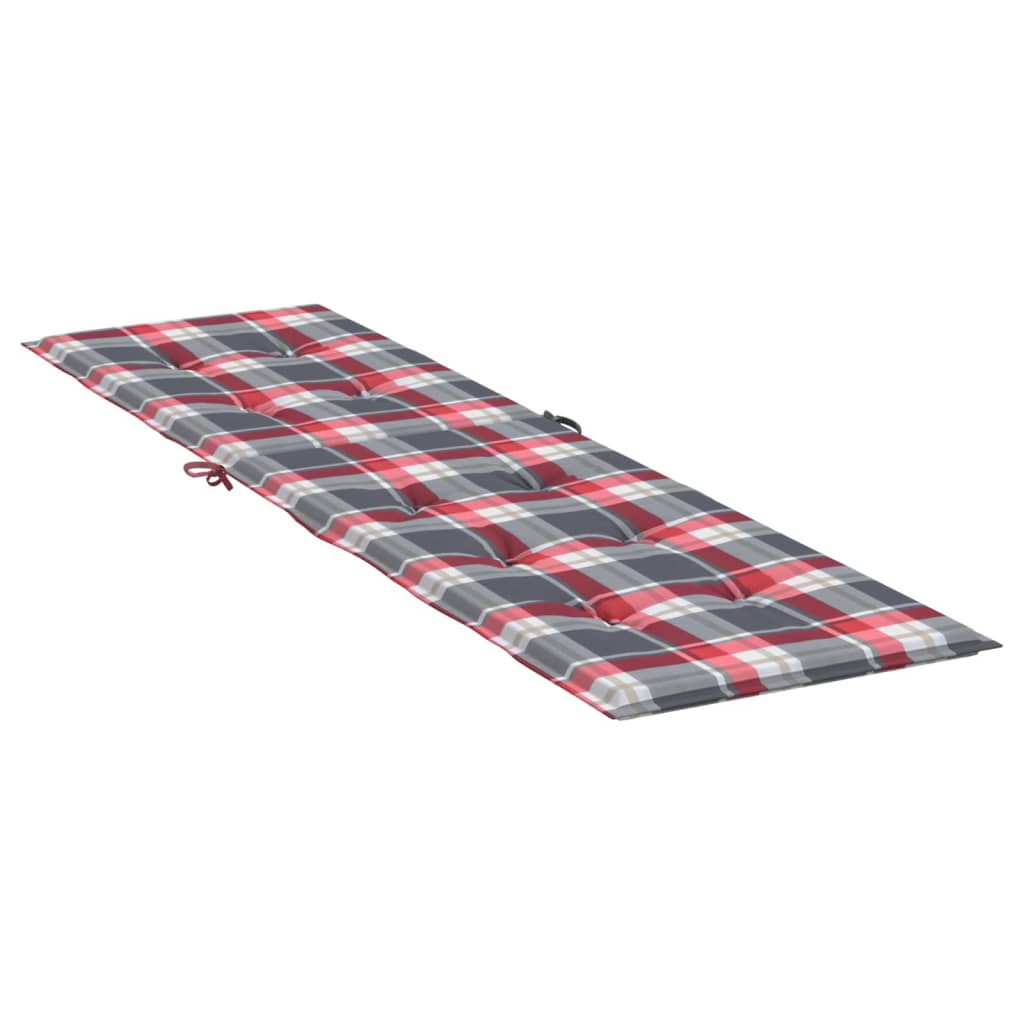 Coussin de chaise de terrasse carreaux rouge (75+105)x50x4 cm