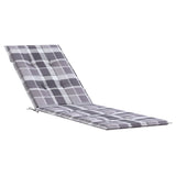 Coussin de chaise de terrasse carreaux gris (75+105)x50x4 cm