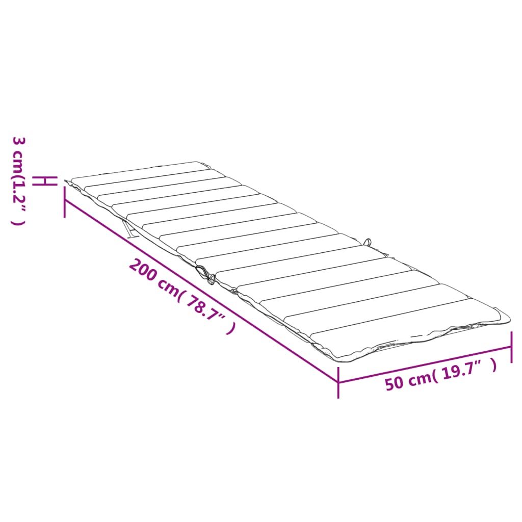 Graues Loungesessel-Kissen, 200 x 50 x 3 cm, Oxford-Stoff