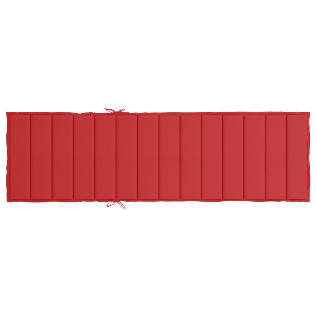 Coussin de chaise longue rouge 200x50x3 cm tissu oxford