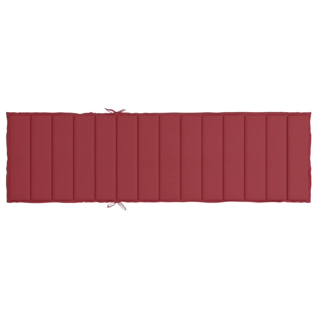 Coussin de chaise longue rouge bordeaux 200x50x3cm tissu oxford