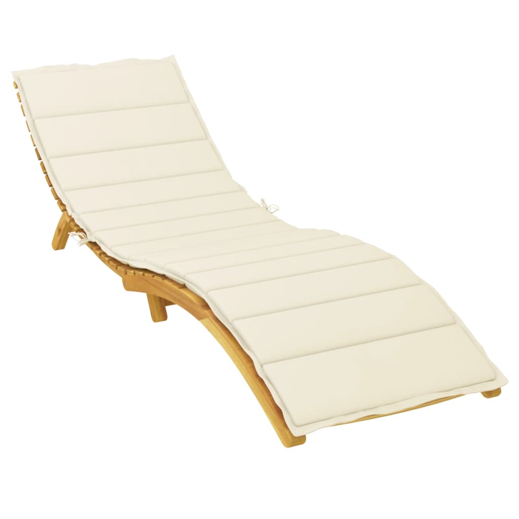 Coussin de chaise longue crème 200x60x3 cm tissu oxford