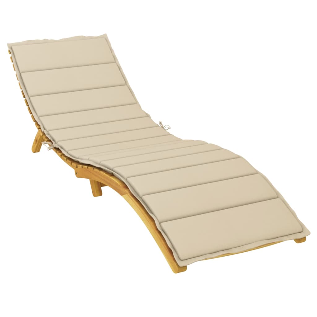 Coussin de chaise longue beige 200x60x3 cm tissu oxford