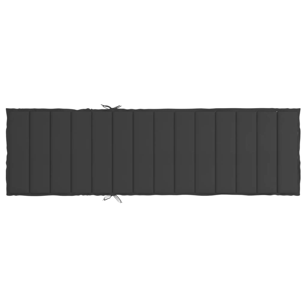 Coussin de chaise longue noir 200x60x3 cm tissu oxford