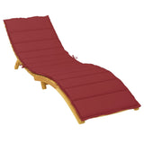 Coussin de chaise longue rouge bordeaux 200x60x3cm tissu oxford