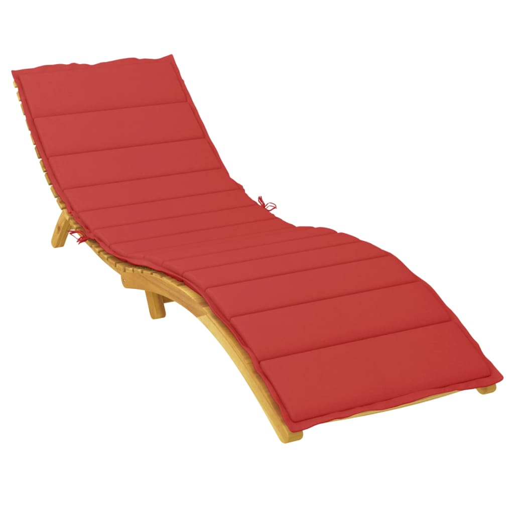 Coussin de chaise longue rouge 200x70x3 cm tissu oxford