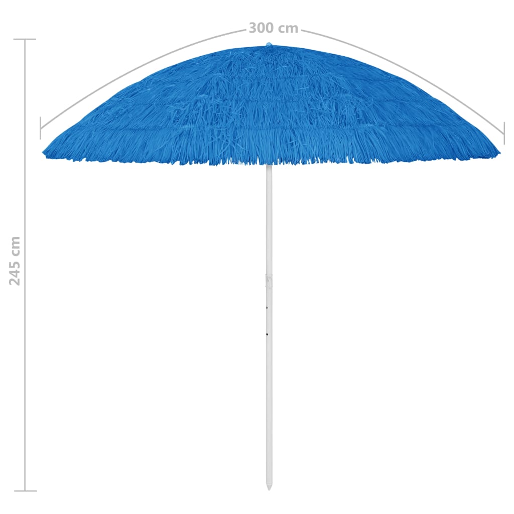 Parasol de plage Hawaii bleu 300 cm