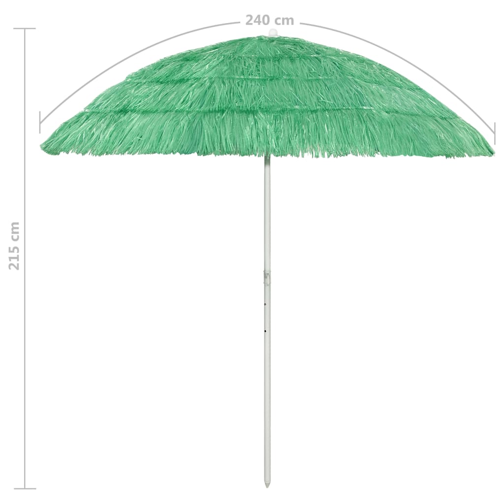 Parasol de plage Hawaii vert 240 cm