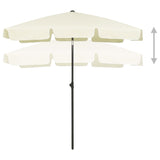 Parasol de plage jaune sable 180x120 cm