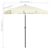 Parasol de plage jaune sable 180x120 cm