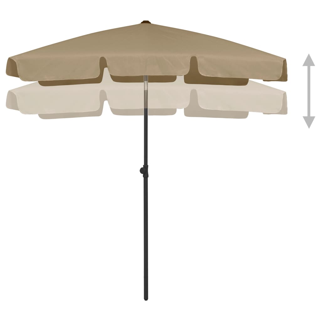 Parasol de plage taupe 180x120 cm