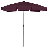 Parasol de plage rouge bordeaux 180x120 cm