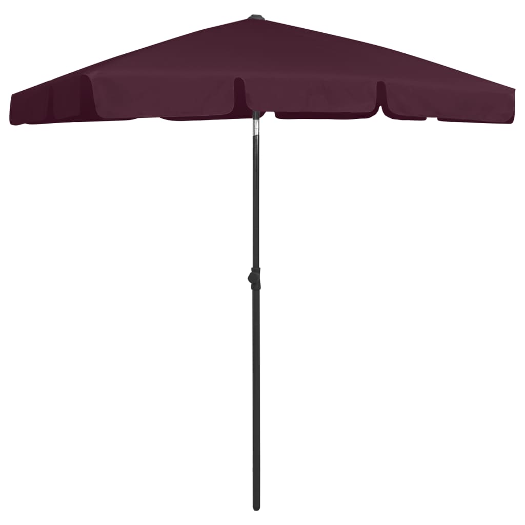 Parasol de plage rouge bordeaux 180x120 cm