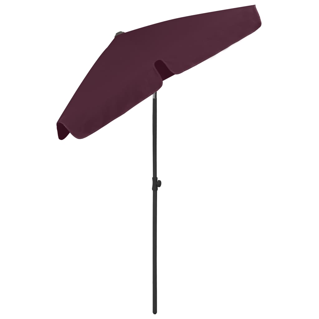 Parasol de plage rouge bordeaux 180x120 cm