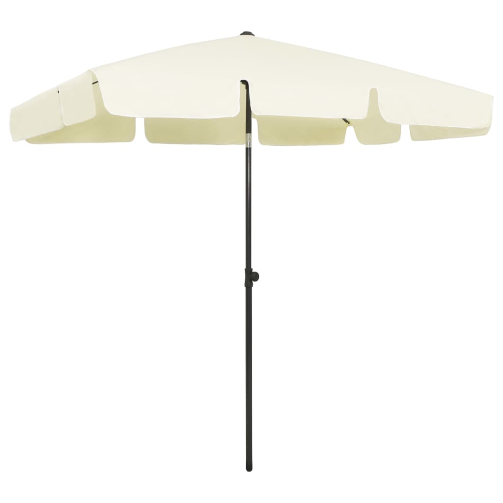 Parasol de plage jaune sable 200x125 cm