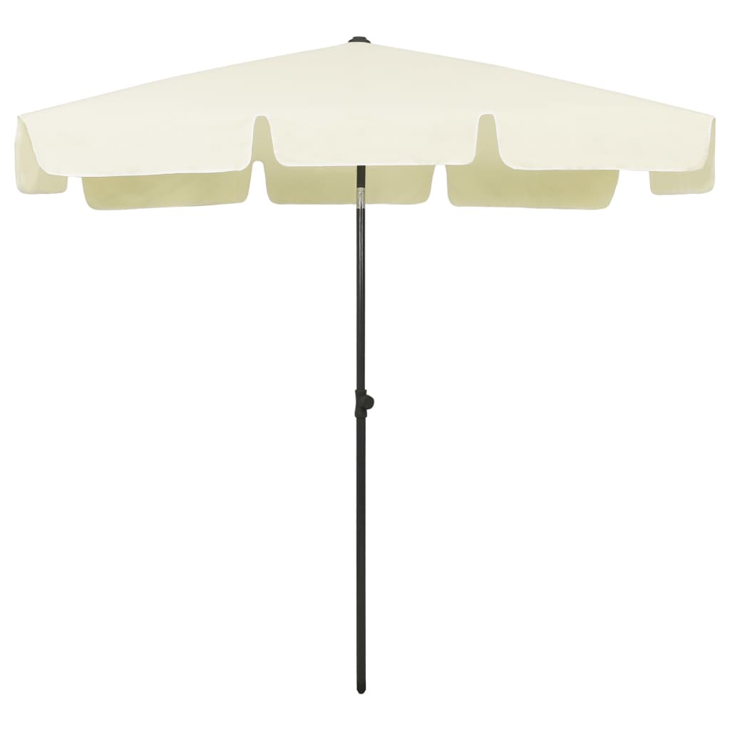 Parasol de plage jaune sable 200x125 cm