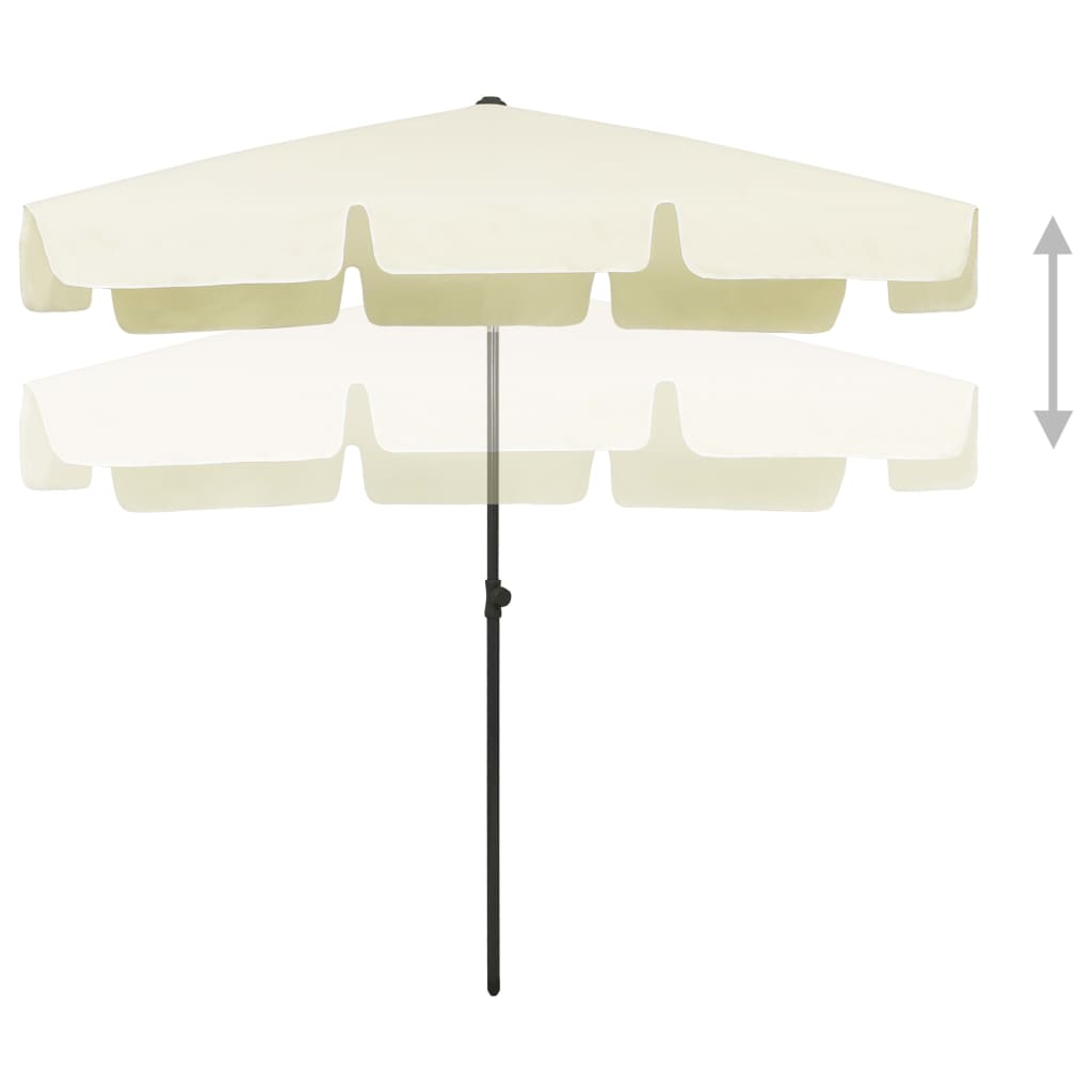 Parasol de plage jaune sable 200x125 cm