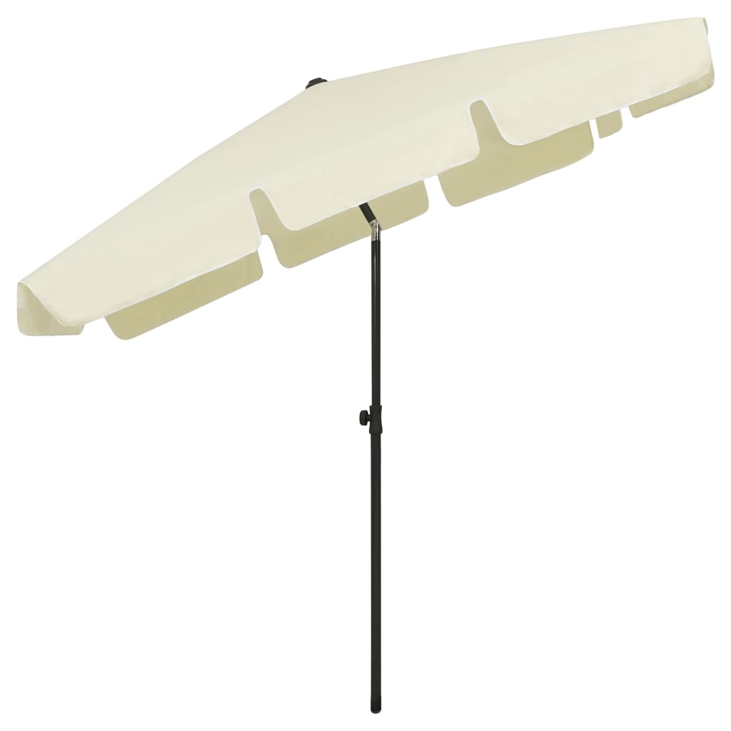 Parasol de plage jaune sable 200x125 cm