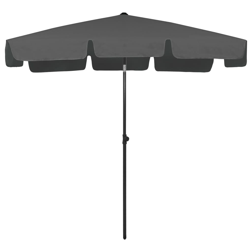 Parasol de plage anthracite 200x125 cm