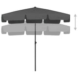 Parasol de plage anthracite 200x125 cm