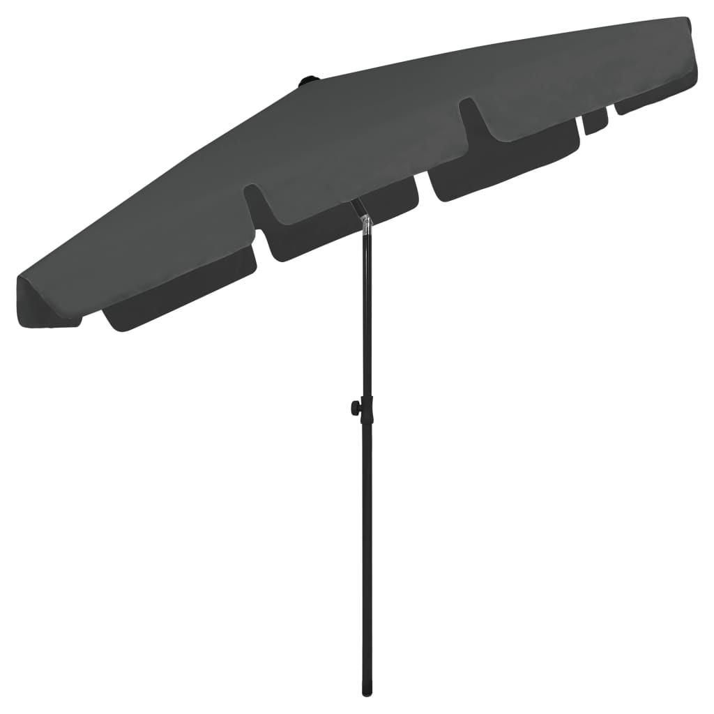 Parasol de plage anthracite 200x125 cm