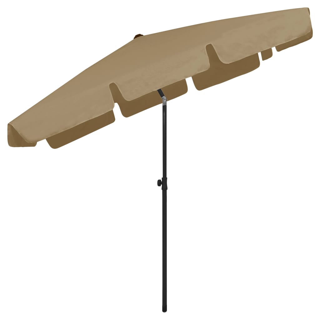 Parasol de plage taupe 200x125 cm