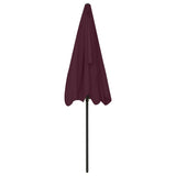 Parasol de plage rouge bordeaux 200x125 cm