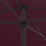 Parasol de plage rouge bordeaux 200x125 cm