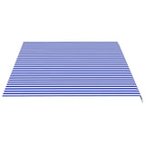 Tissu de remplacement pour auvent Bleu et blanc 5x3,5 m