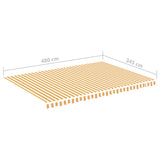 Tissu de remplacement pour auvent Jaune et blanc 5x3,5 m