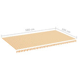 Tissu de remplacement pour auvent Jaune et blanc 6x3,5 m