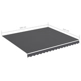 Tissu de remplacement pour auvent Anthracite 4x3,5 m