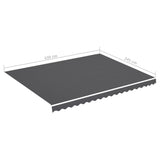 Tissu de remplacement pour auvent Anthracite 4,5x3,5 m