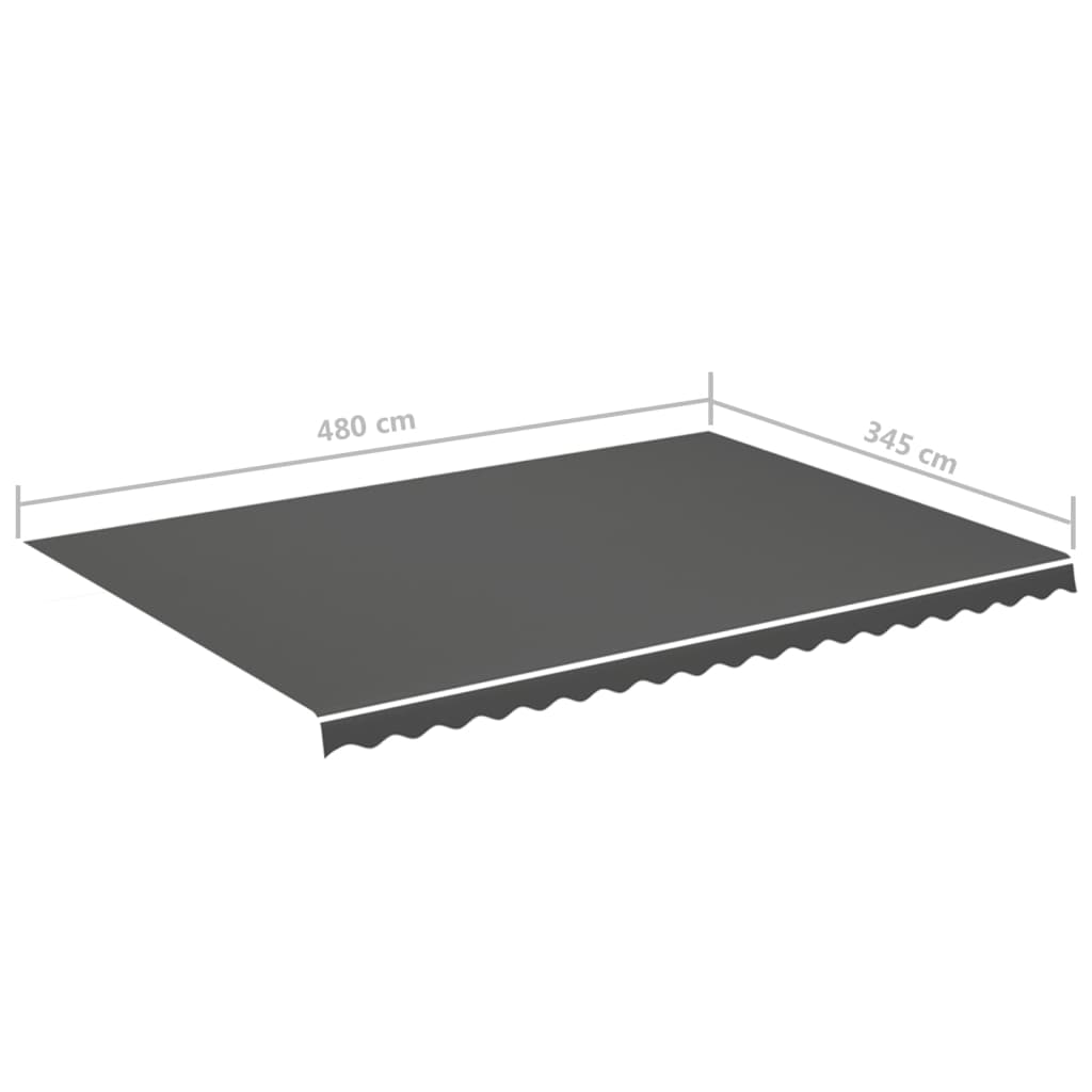 Tissu de remplacement pour auvent Anthracite 5x3,5 m