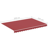 Tissu de remplacement pour auvent Bordeaux rouge 3,5x2,5 m