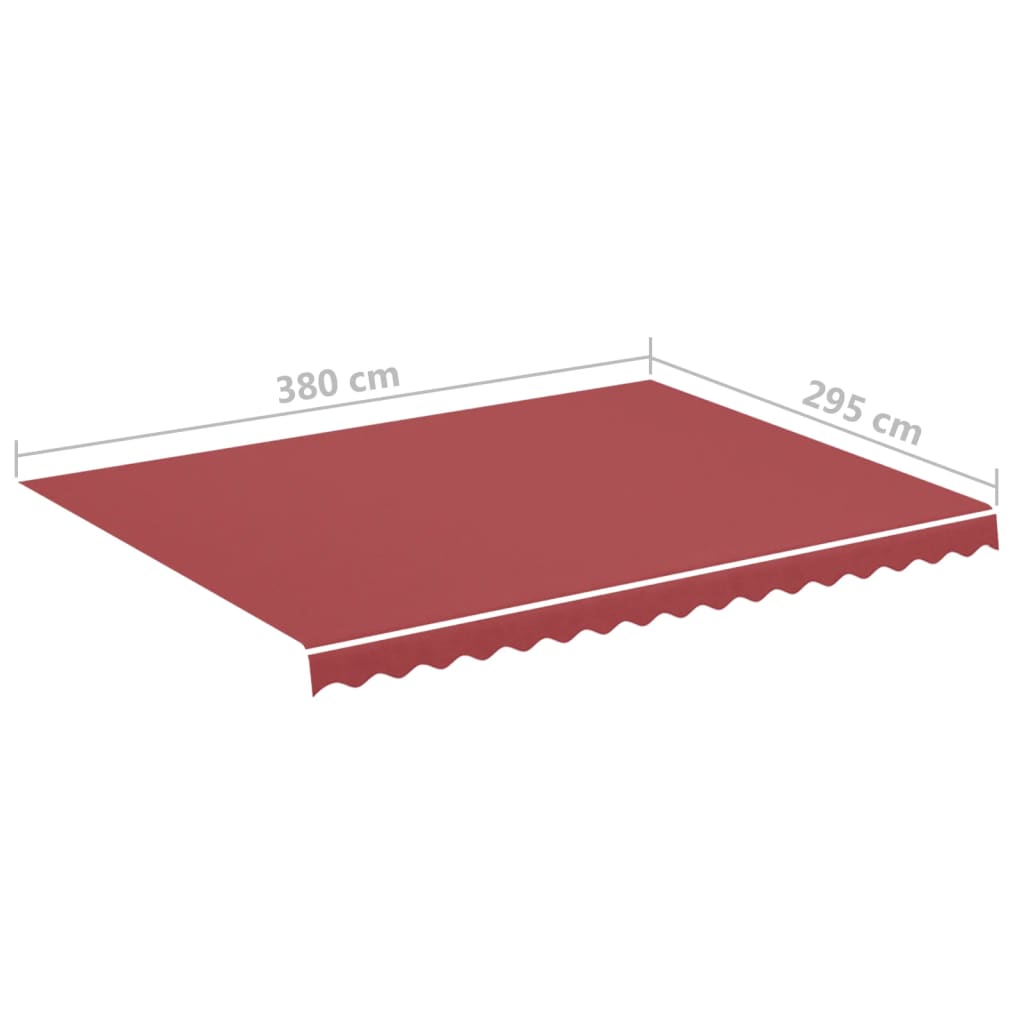 Tissu de remplacement pour auvent Bordeaux rouge 4x3 m