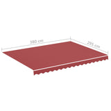 Tissu de remplacement pour auvent Bordeaux rouge 4x3 m