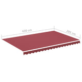 Tissu de remplacement pour auvent Bordeaux rouge 4,5x3 m