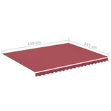 Tissu de remplacement pour auvent Bordeaux rouge 4,5x3,5 m