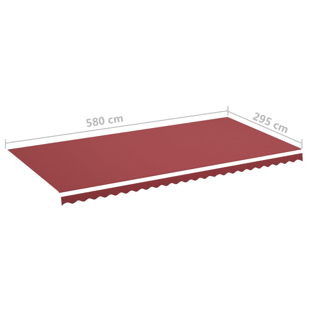 Tissu de remplacement pour auvent Bordeaux rouge 6x3 m