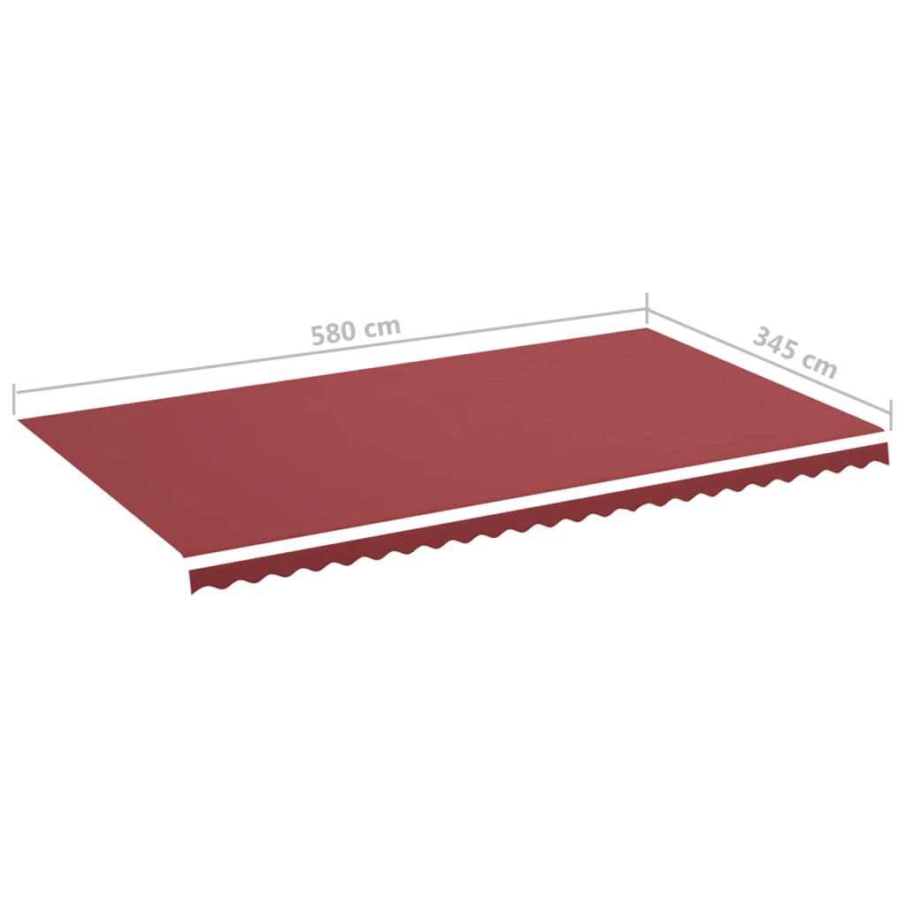 Tissu de remplacement pour auvent Bordeaux rouge 6x3,5 m