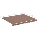 Tissu de remplacement pour auvent Marron 3x2,5 m