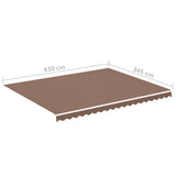 Tissu de remplacement pour auvent Marron 4,5x3,5 m