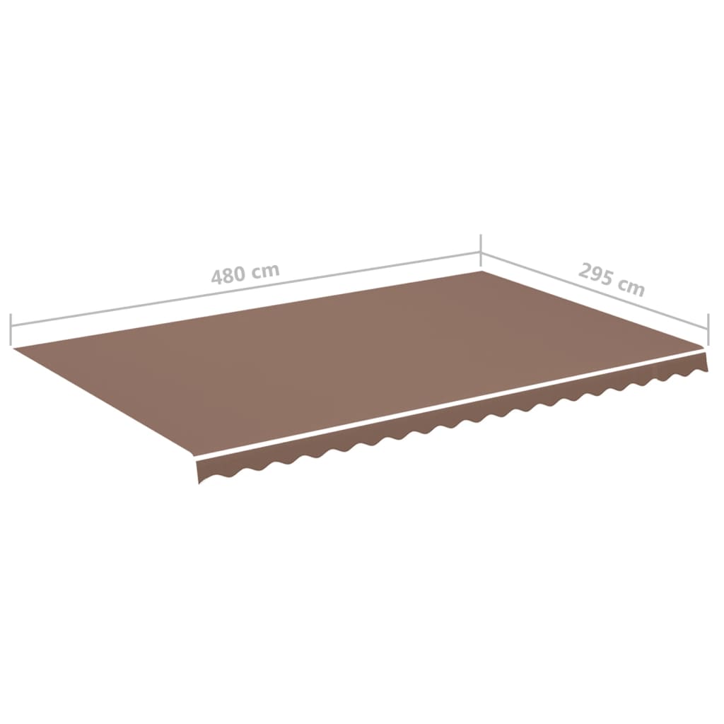 Tissu de remplacement pour auvent Marron 5x3 m