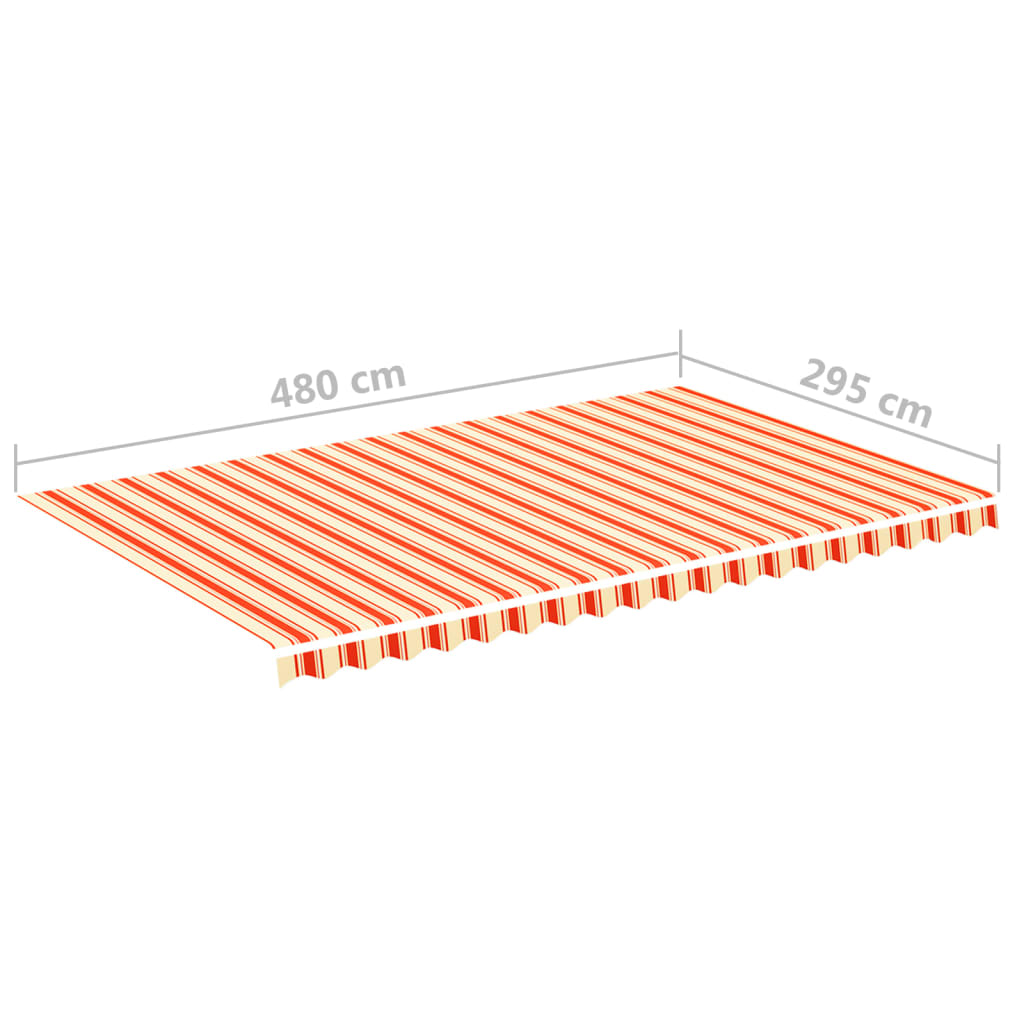 Tissu de remplacement pour auvent Jaune et orange 5x3 m