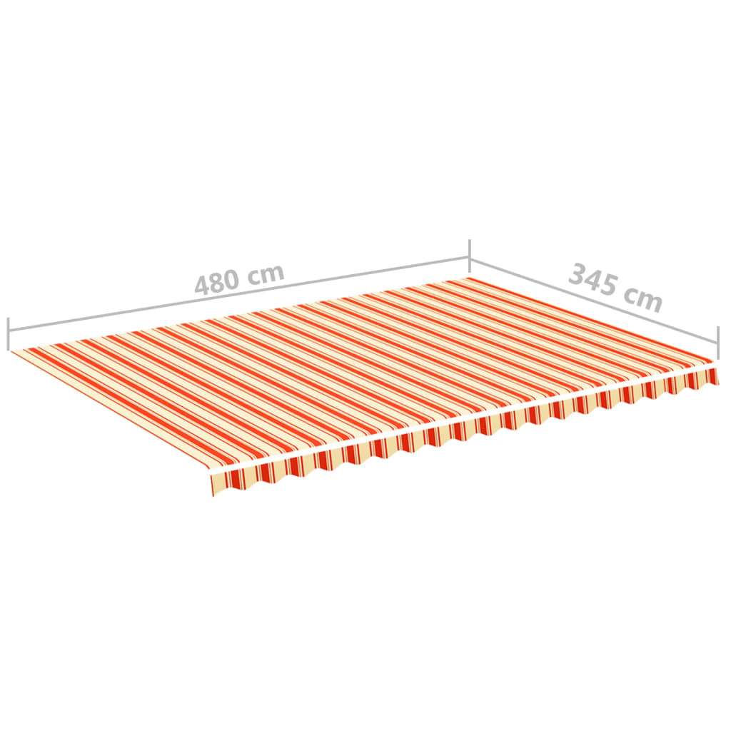 Tissu de remplacement pour auvent Jaune et orange 5x3,5 m